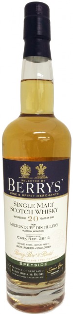 Buy Berrys' Miltonduff 20 Year Old Single Malt Scotch 1995 Online