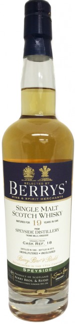 Buy Berrys' Speyside Distillery 19 Year Old Single Malt Scotch 1995 Online