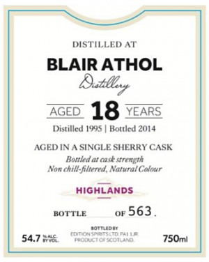Buy First Editions Blair Athol 18 Year Old Single Malt Scotch Online