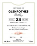 Buy First Editions Glenrothes 23 Year Old Single Malt Scotch 1989 Online