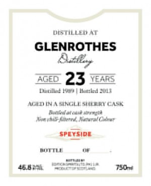 Buy First Editions Glenrothes 23 Year Old Single Malt Scotch 1989 Online