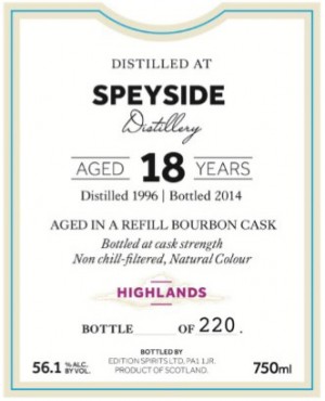Buy First Editions Speyside 18 Year Old Single Malt Scotch Online